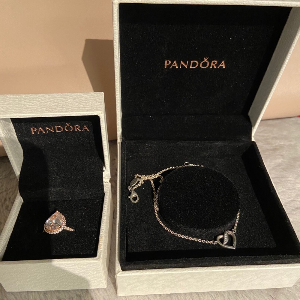 Ring (rose gold) and necklace (silver)